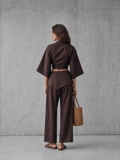 Women's Brown Wrap Set – ModClo