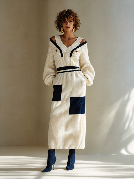 Women's Knit Long Sleeve Skirt Set – ModClo