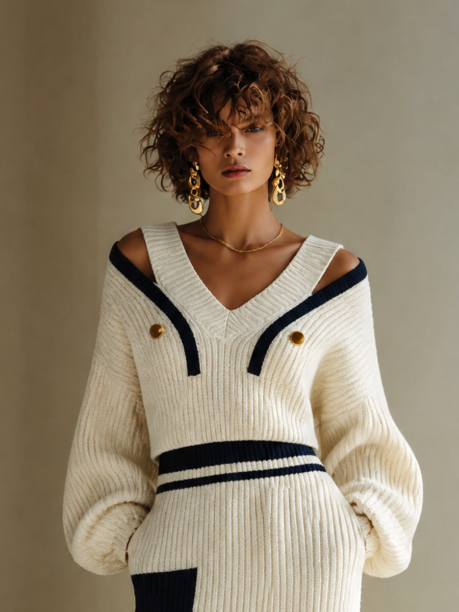 Women's Knit Long Sleeve Skirt Set – ModClo