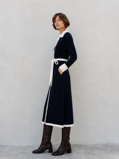 Women's Navy Long Sleeve Sweater Dress – ModClo