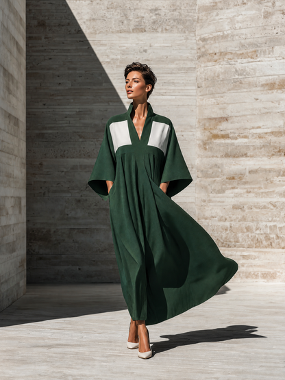 Women's Green Kimono Sleeve Maxi Dress – ModClo