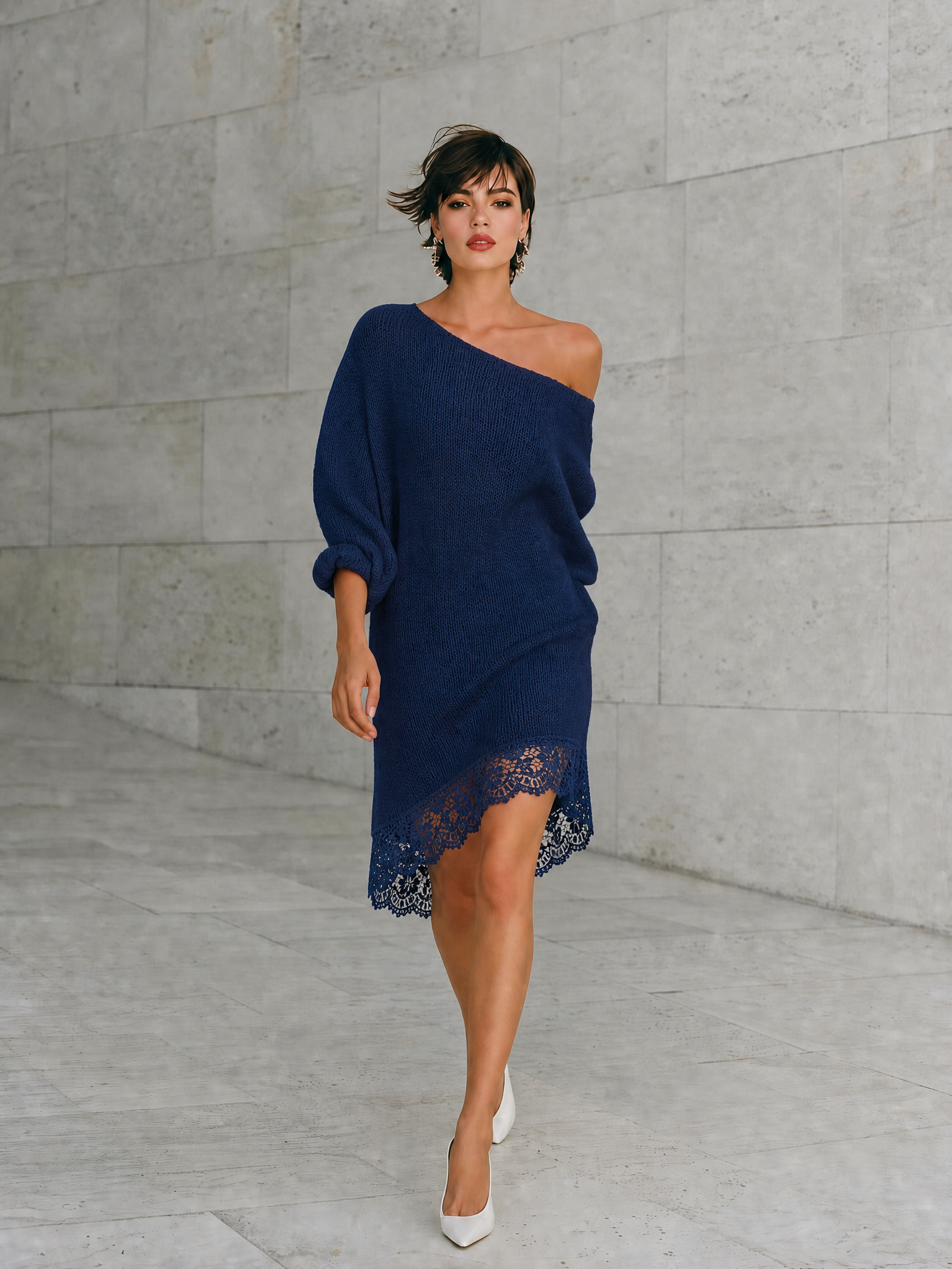 Women's Navy Knit Dress – ModClo