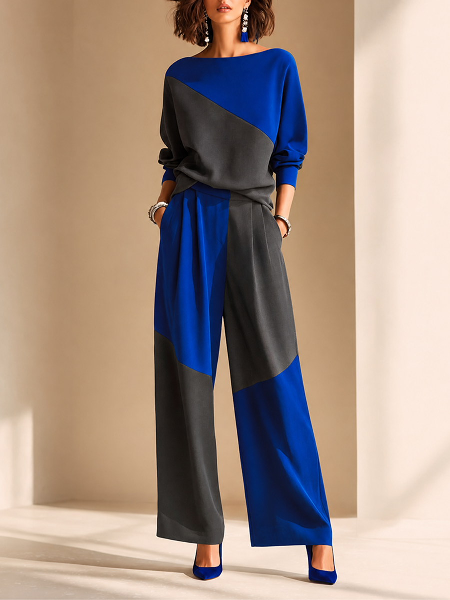 Women's Long Sleeve Colorblock Boat Set – ModClo