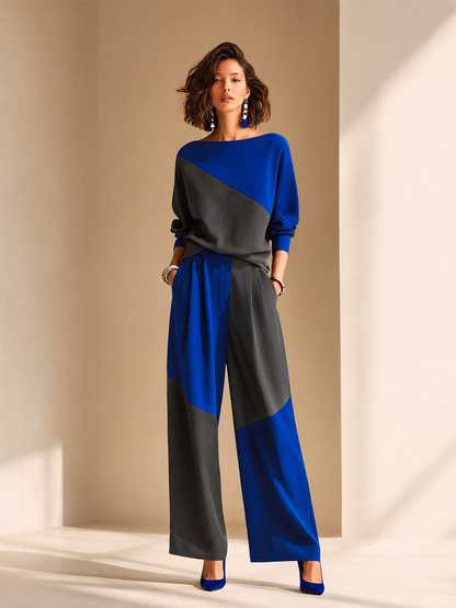 Women's Long Sleeve Colorblock Boat Set – ModClo
