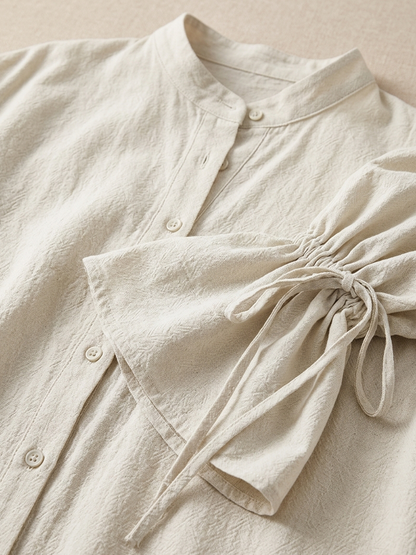 Women's Stand Collar Tie Cuff Shirt – ModClo