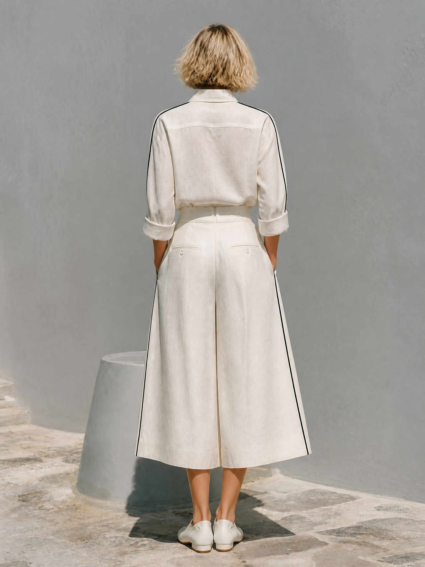 Women's Linen Contrast Trim Set – ModClo