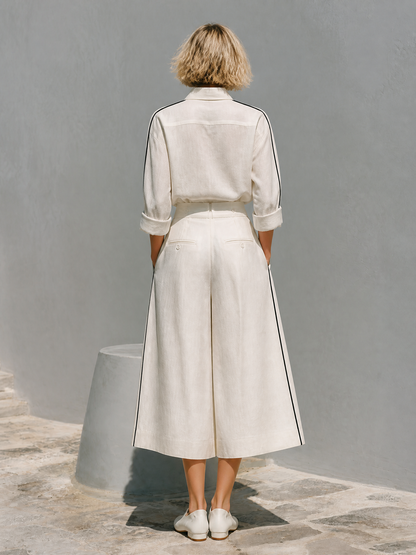 Women's Linen Contrast Trim Set – ModClo