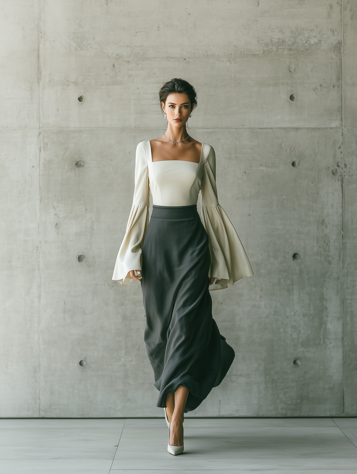 Women's Square Neck Square Neck Skirt Set – ModClo