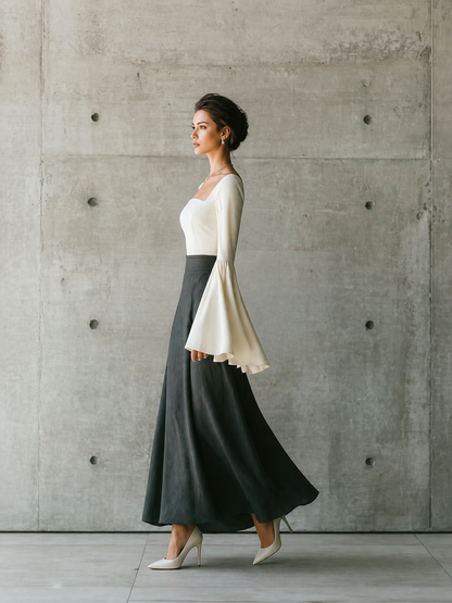 Women's Square Neck Square Neck Skirt Set – ModClo