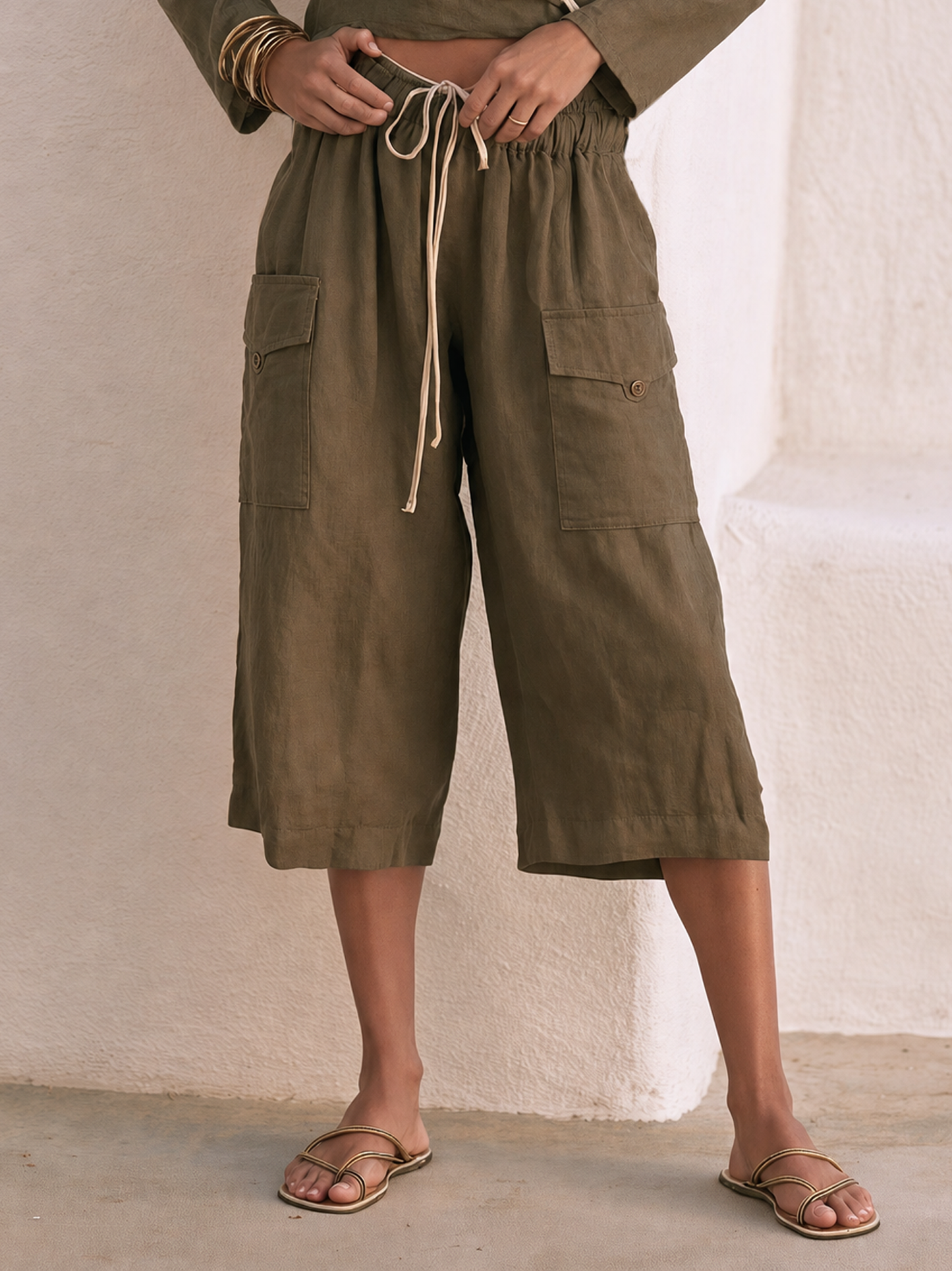 Women's Drawstring Vintage Utility Trouser Set – ModClo