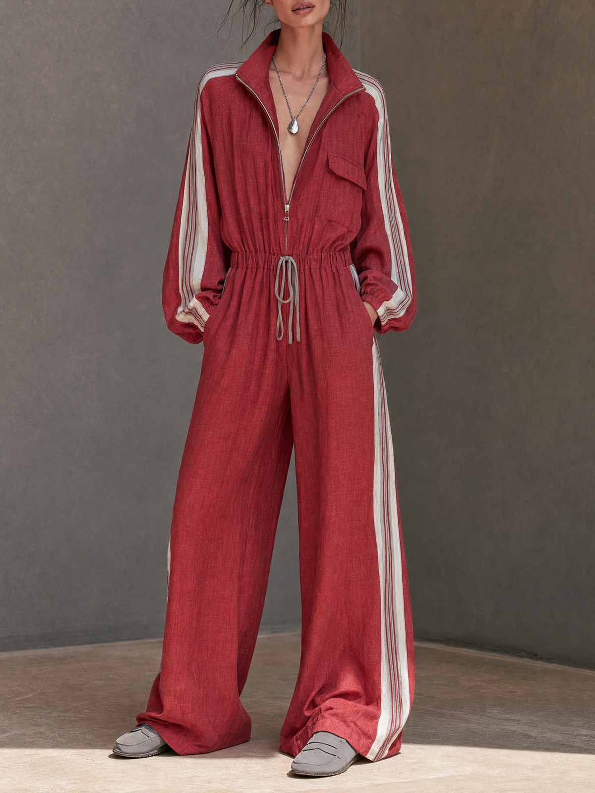 Women's Drawstring Vintage Jumpsuit – ModClo