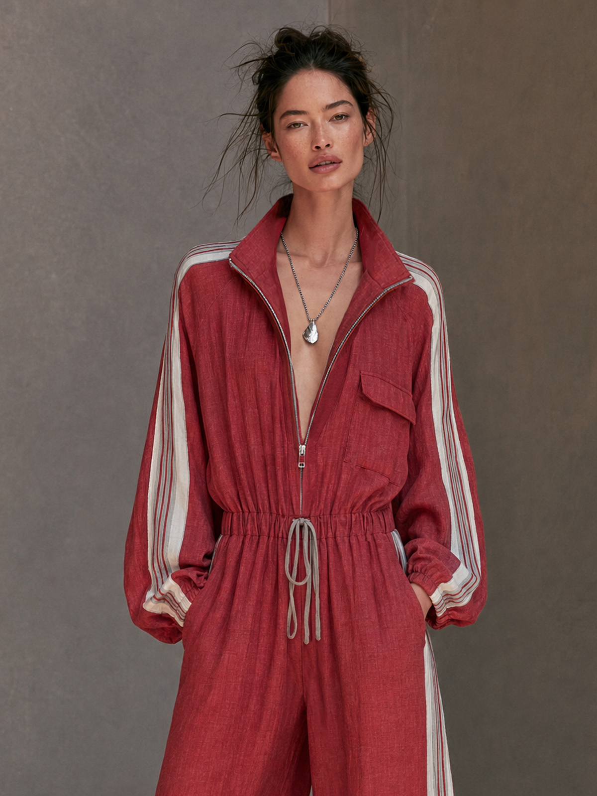 Women's Drawstring Vintage Jumpsuit – ModClo
