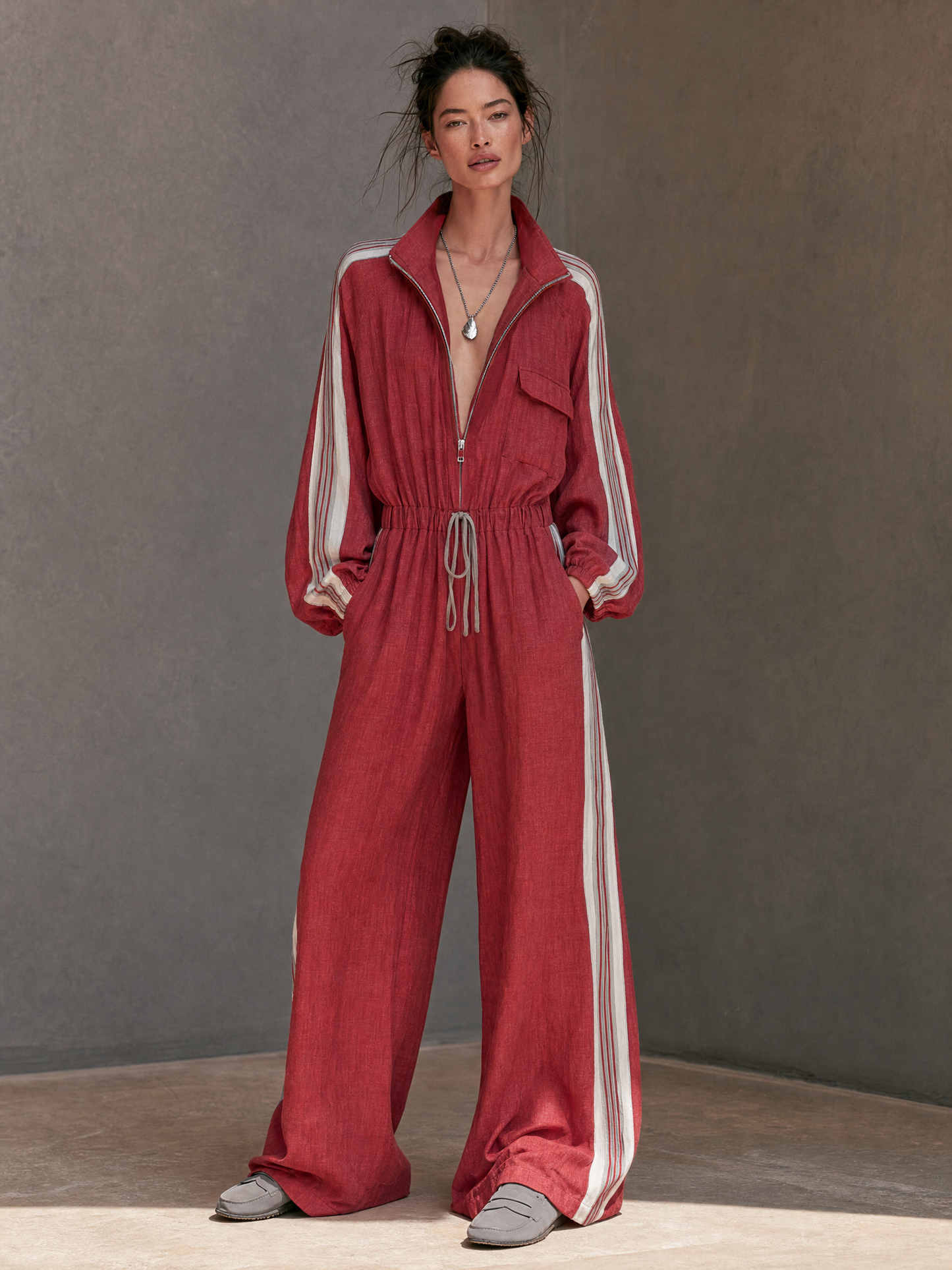 Women's Drawstring Vintage Jumpsuit – ModClo
