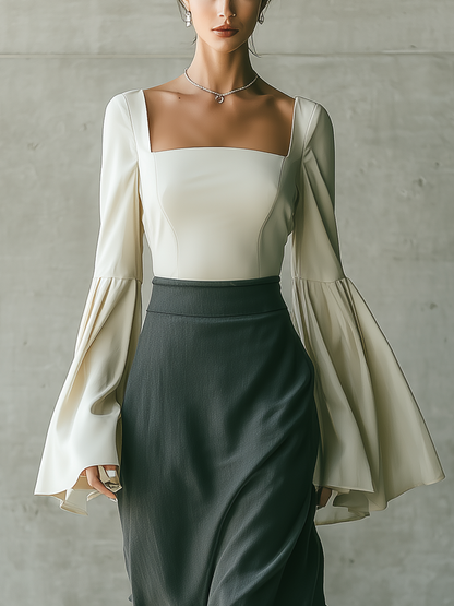 Women's Square Neck Square Neck Skirt Set – ModClo