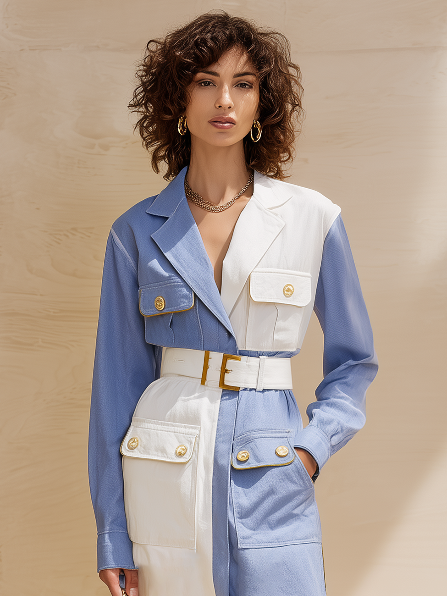 Women's Long Sleeve Belted Cargo Midi Dress – ModClo