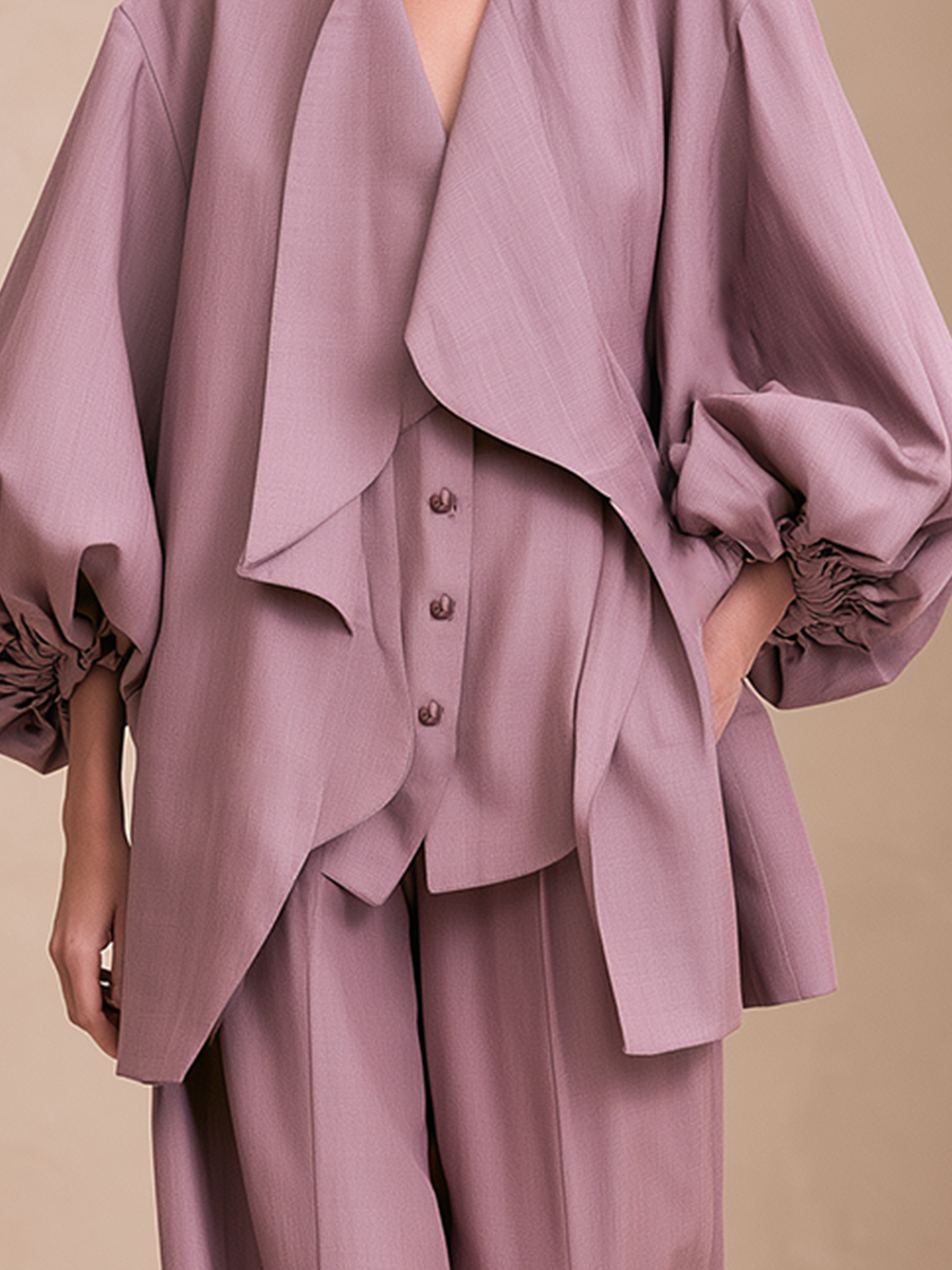 Women's Linen Puff Sleeve Jacket – ModClo