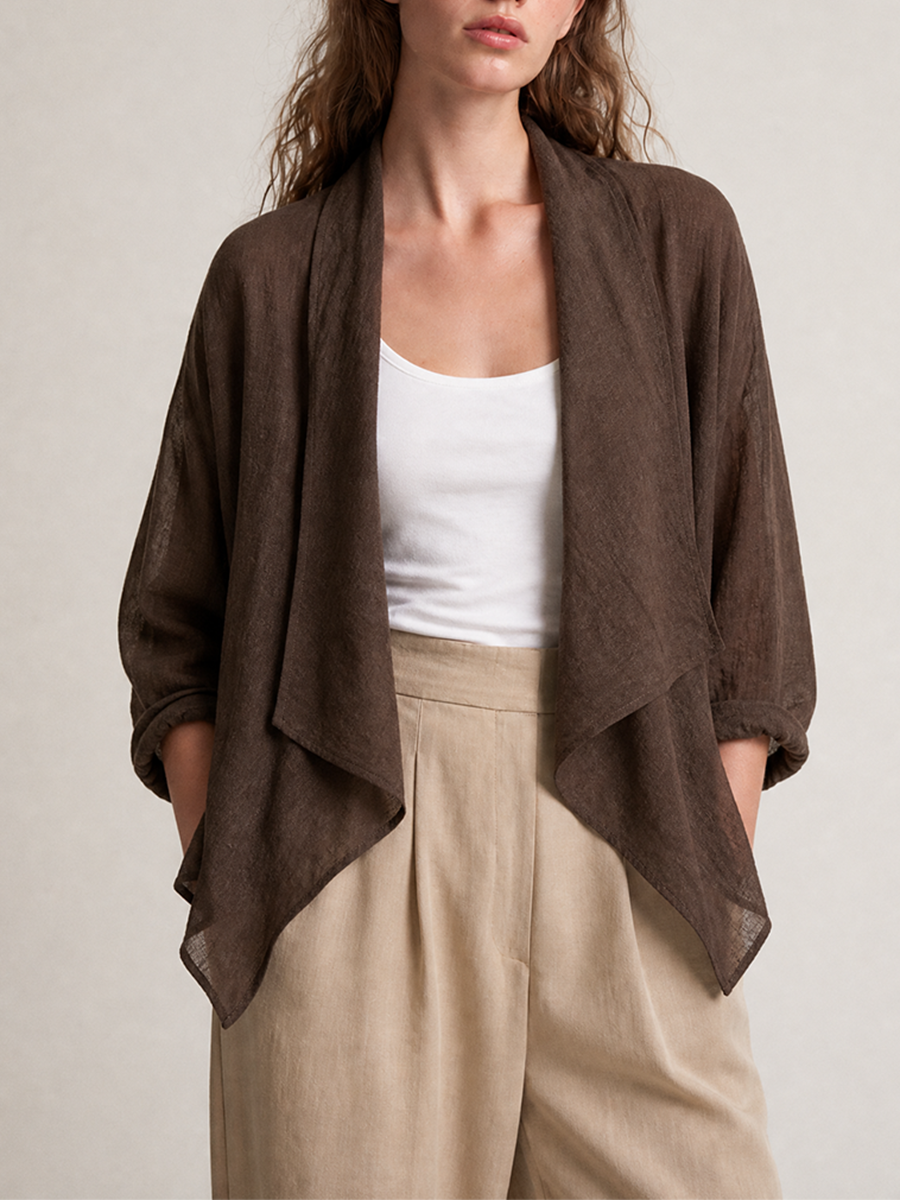 Women's Linen Lapel Cardigan – ModClo