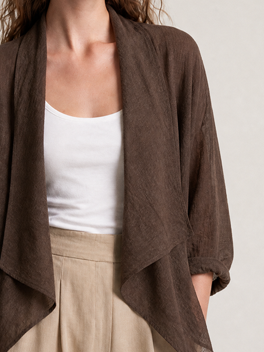 Women's Linen Lapel Cardigan – ModClo
