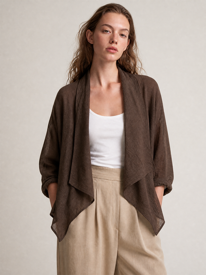 Women's Linen Lapel Cardigan – ModClo