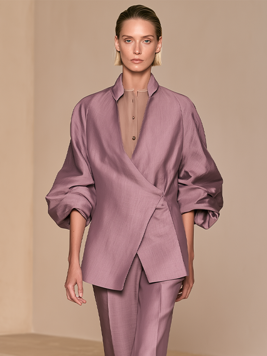Women's Wrap Stand Collar Set – ModClo