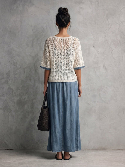 Women's Beige Knit Maxi Dress – ModClo
