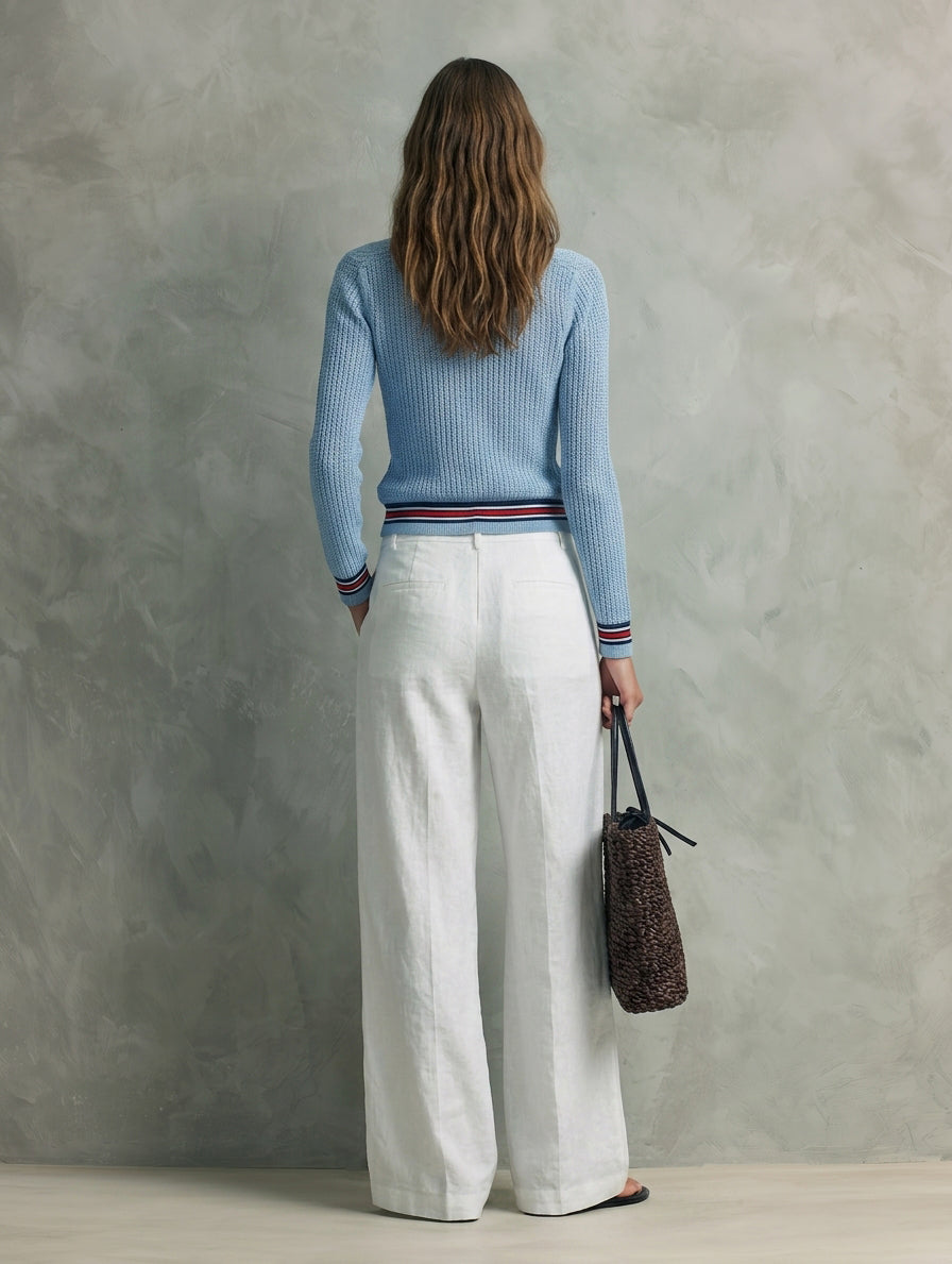 Women's White Linen Two-Piece Set – ModClo