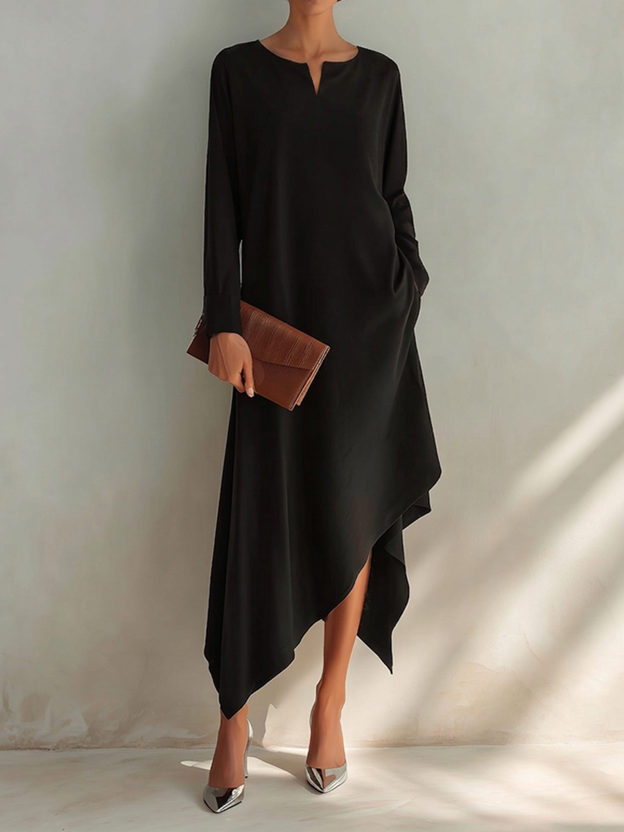 Women's Cotton Asymmetric Midi Dress – ModClo