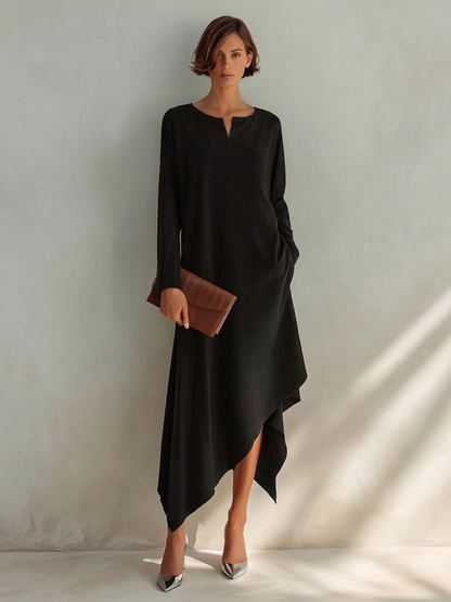 Women's Cotton Asymmetric Midi Dress – ModClo