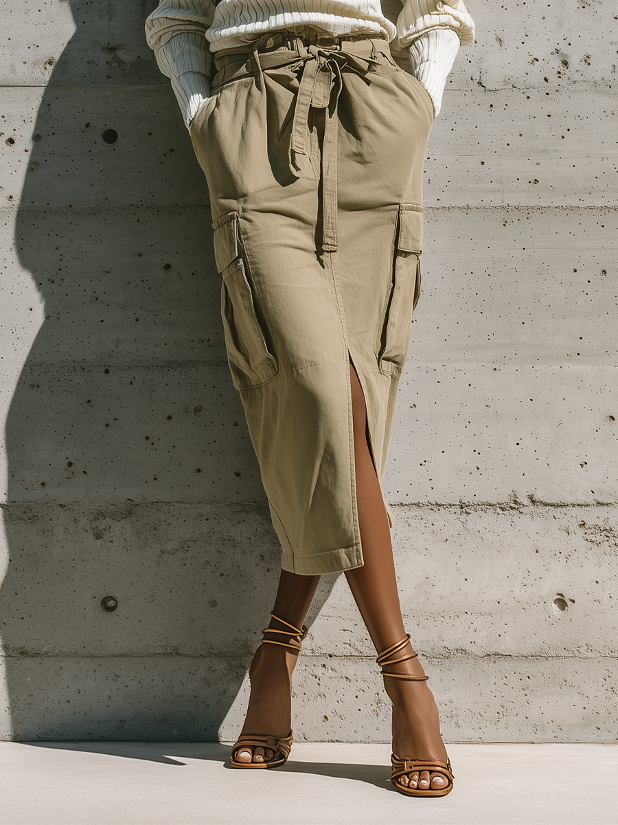 Women's Ribbed Cargo Skirt Set – ModClo