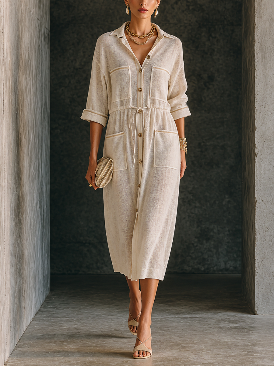 Women's Knit Multi Pocket Shirt Dress – ModClo