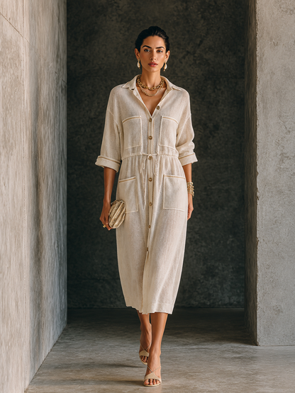 Women's Knit Multi Pocket Shirt Dress – ModClo