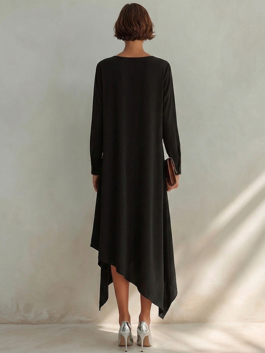 Women's Cotton Asymmetric Midi Dress – ModClo