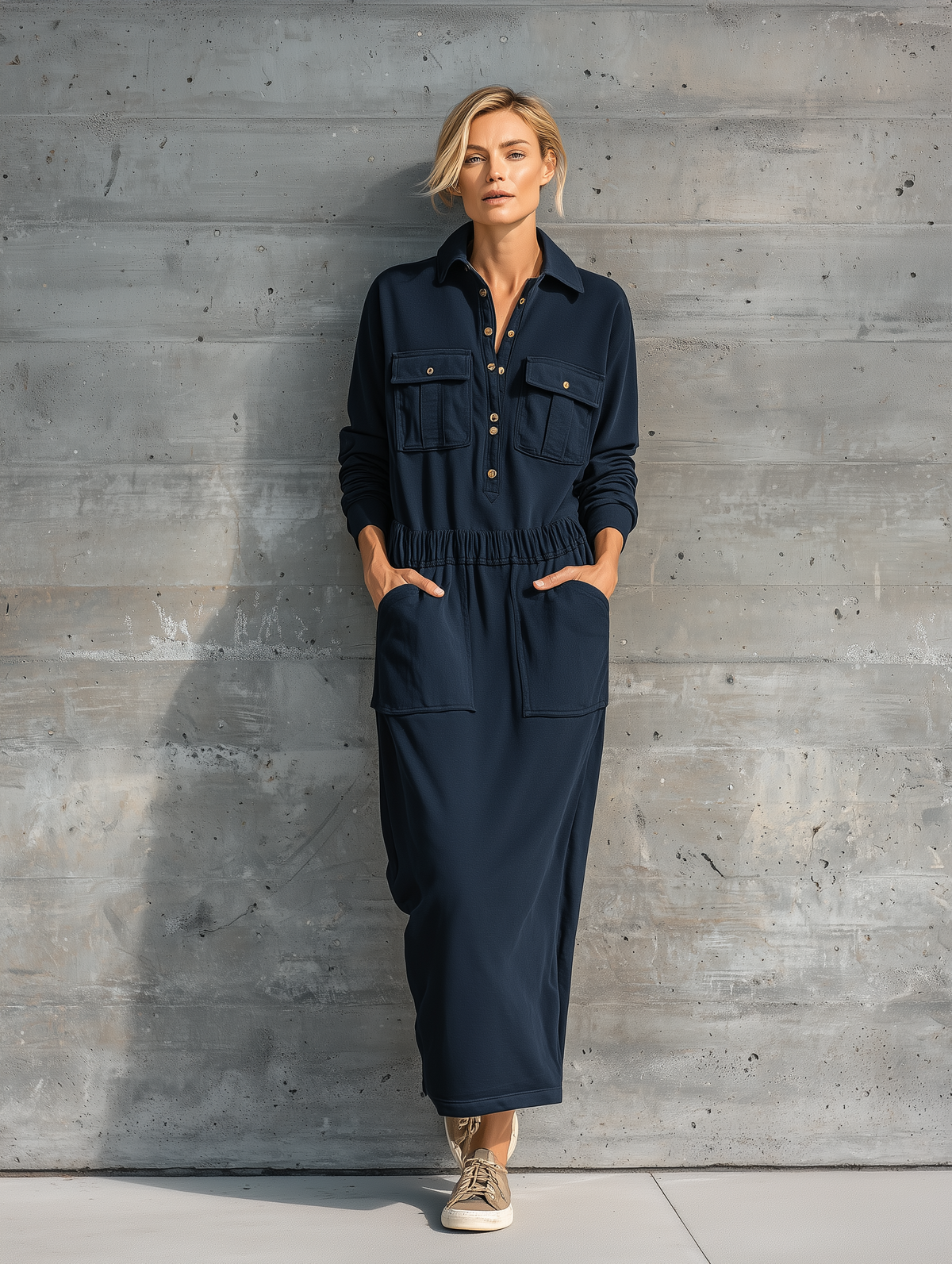 Women's Long Sleeve Utility Maxi Dress – ModClo