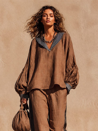 Women's Linen Loose Two Two-Piece Set – ModClo