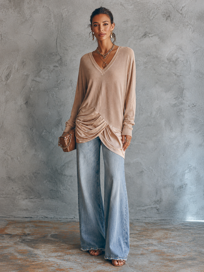 Women's Knit Draped Panel Top – ModClo