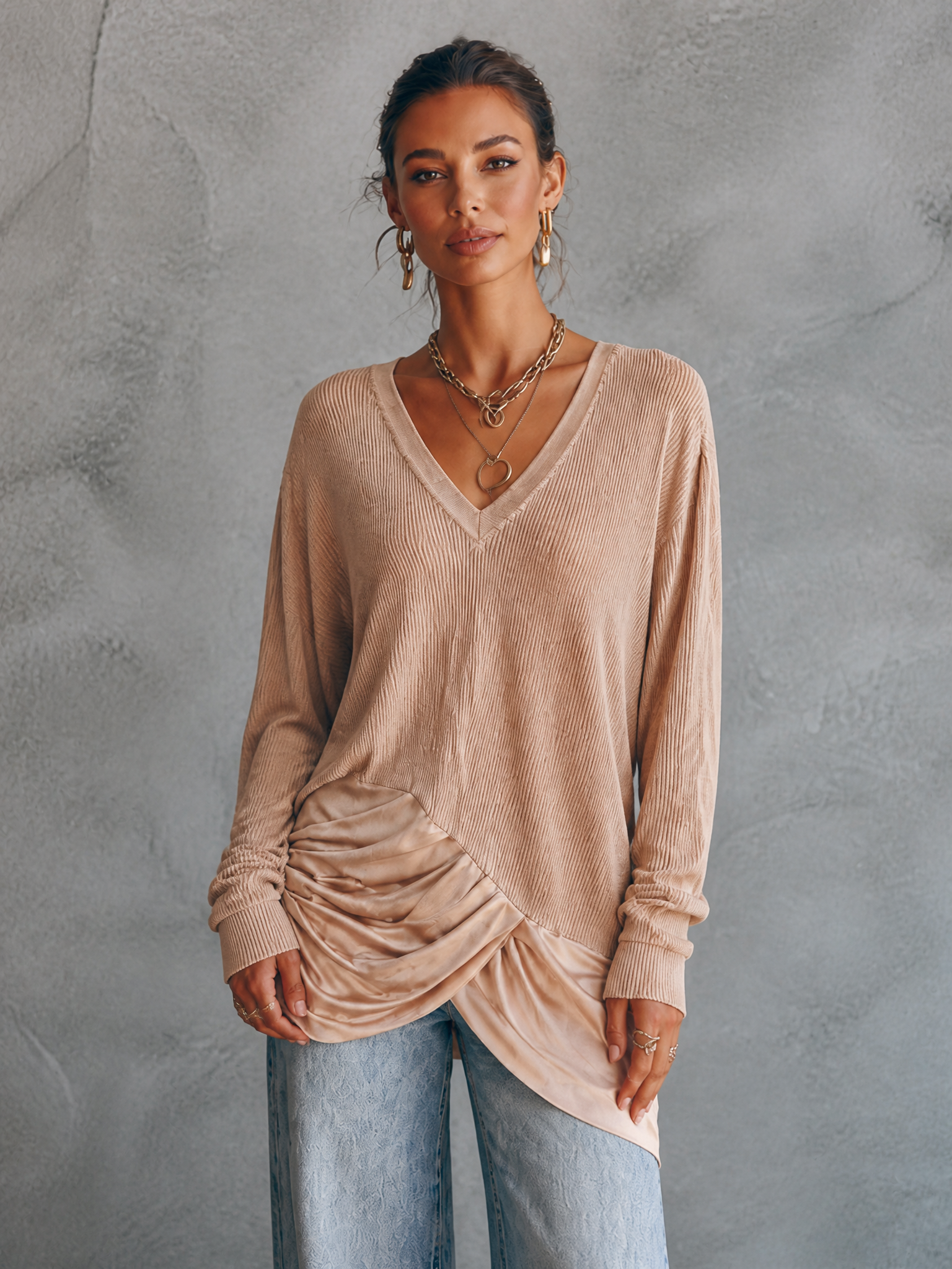 Women's Knit Draped Panel Top – ModClo
