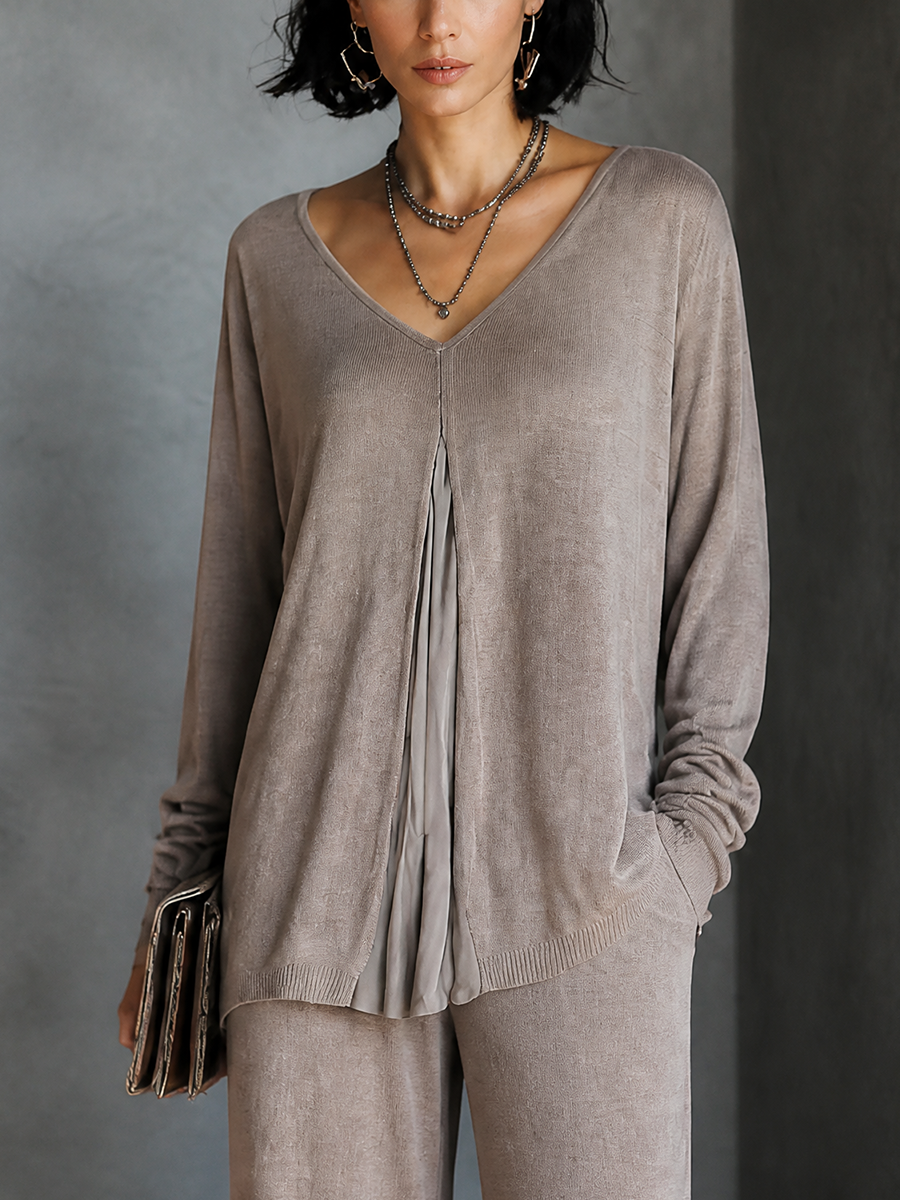 Women's Long Sleeve Faux Layered Top – ModClo
