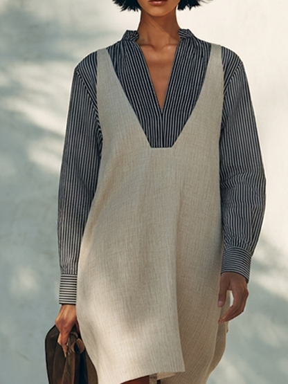 Women's Linen Striped Mini Dress – ModClo