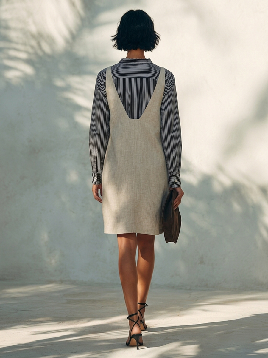 Women's Linen Striped Mini Dress – ModClo