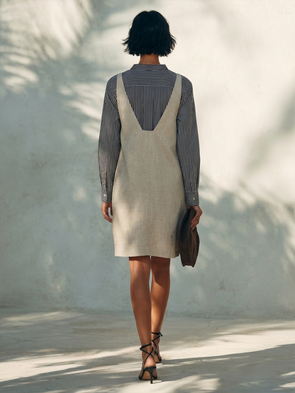 Women's Linen Striped Mini Dress – ModClo