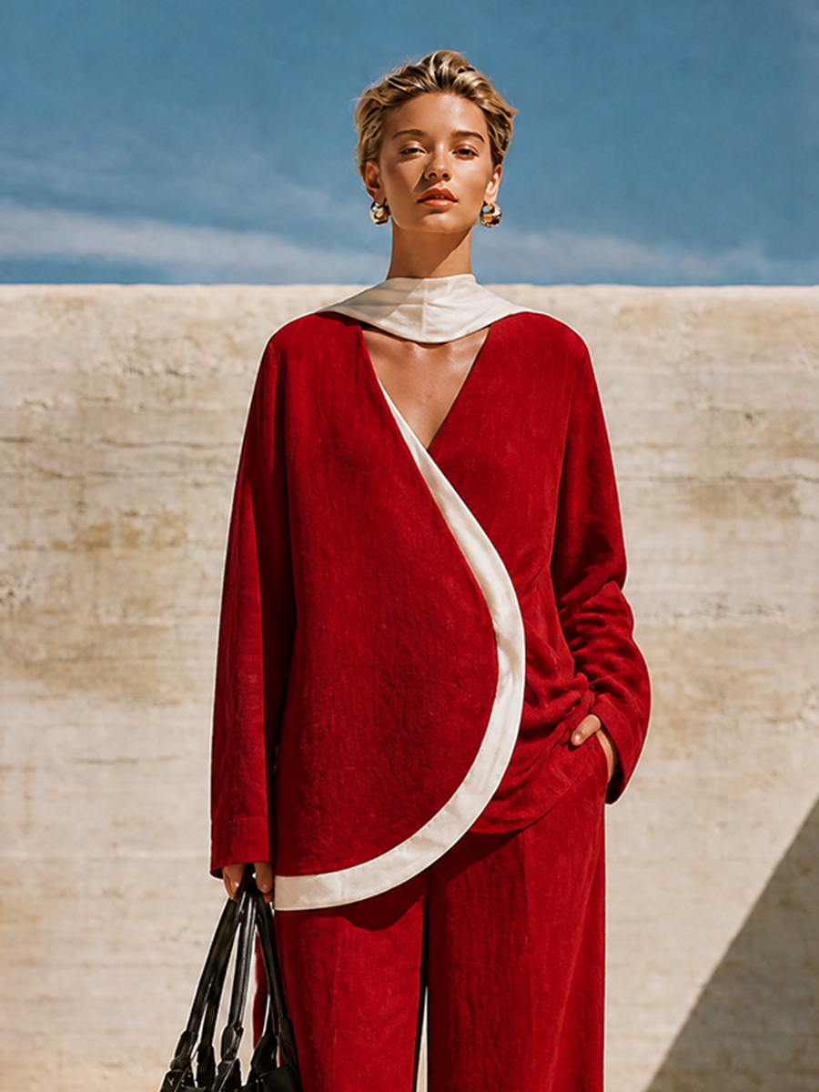 Women's Red Relaxed Two Two-Piece Set – ModClo
