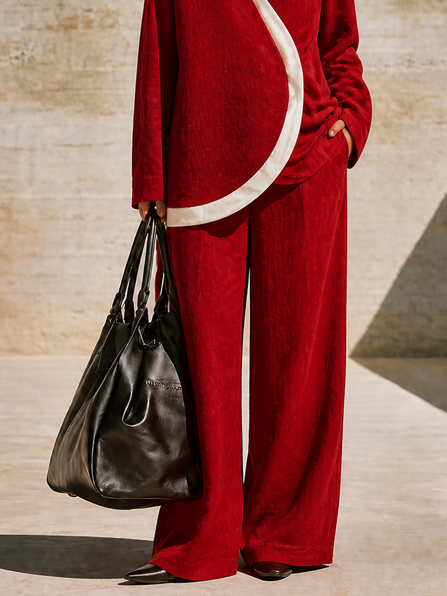 Women's Red Relaxed Two Two-Piece Set – ModClo