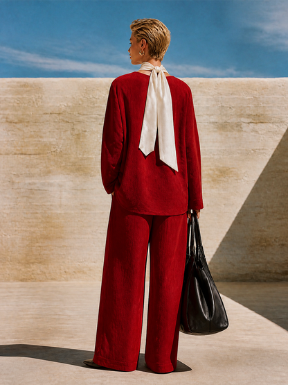 Women's Red Relaxed Two Two-Piece Set – ModClo