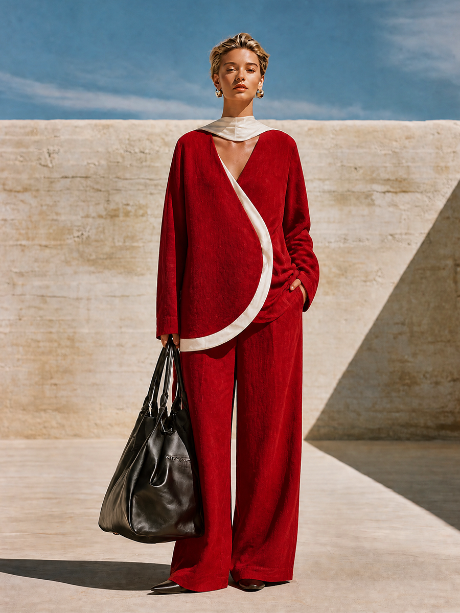 Women's Red Relaxed Two Two-Piece Set – ModClo
