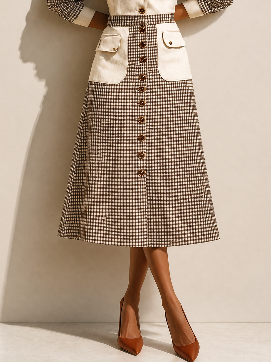 Women's Long Sleeve Belted Vintage Midi Dress – ModClo