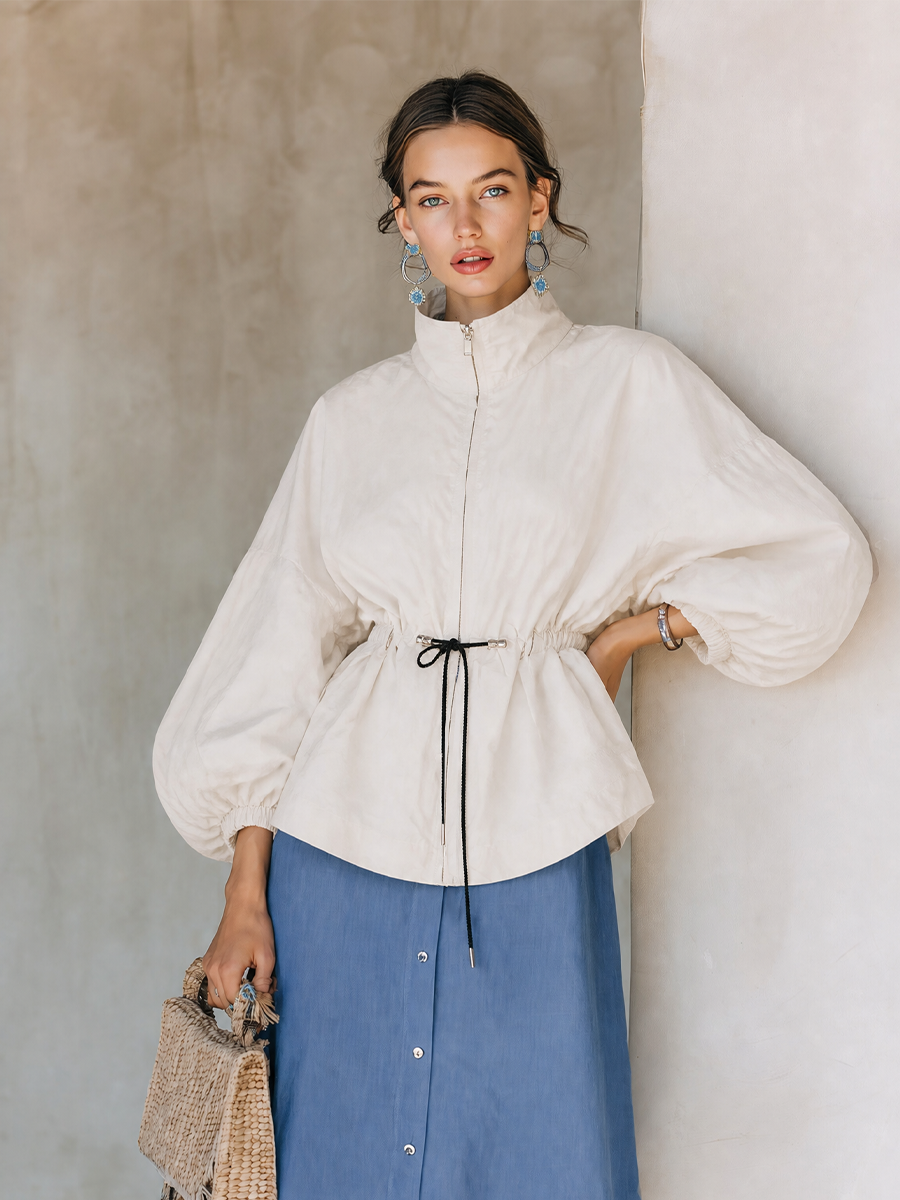 Women's White Off Cinched Jacket – ModClo