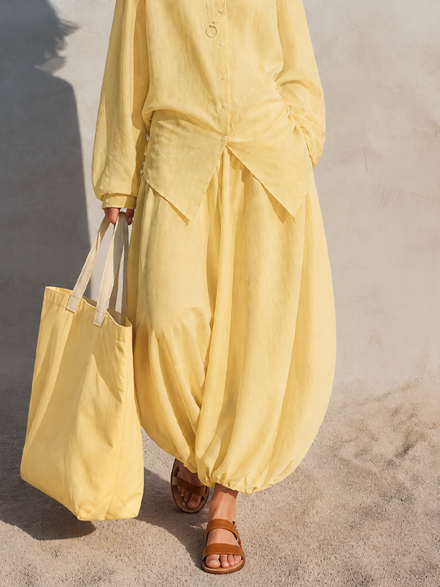 Women's Yellow Linen Dress – ModClo