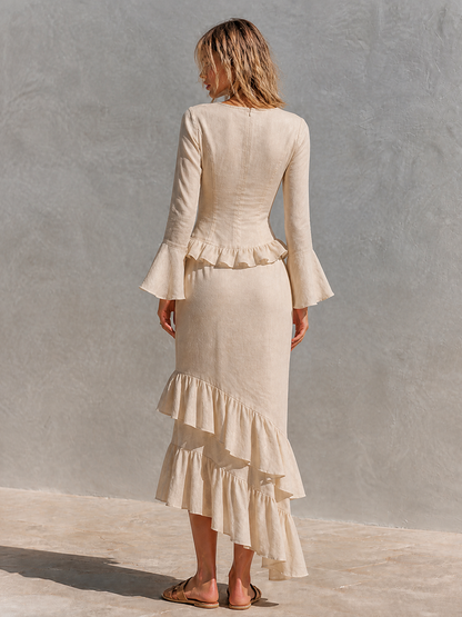 Women's Linen Ruffle Two Two-Piece Set – ModClo