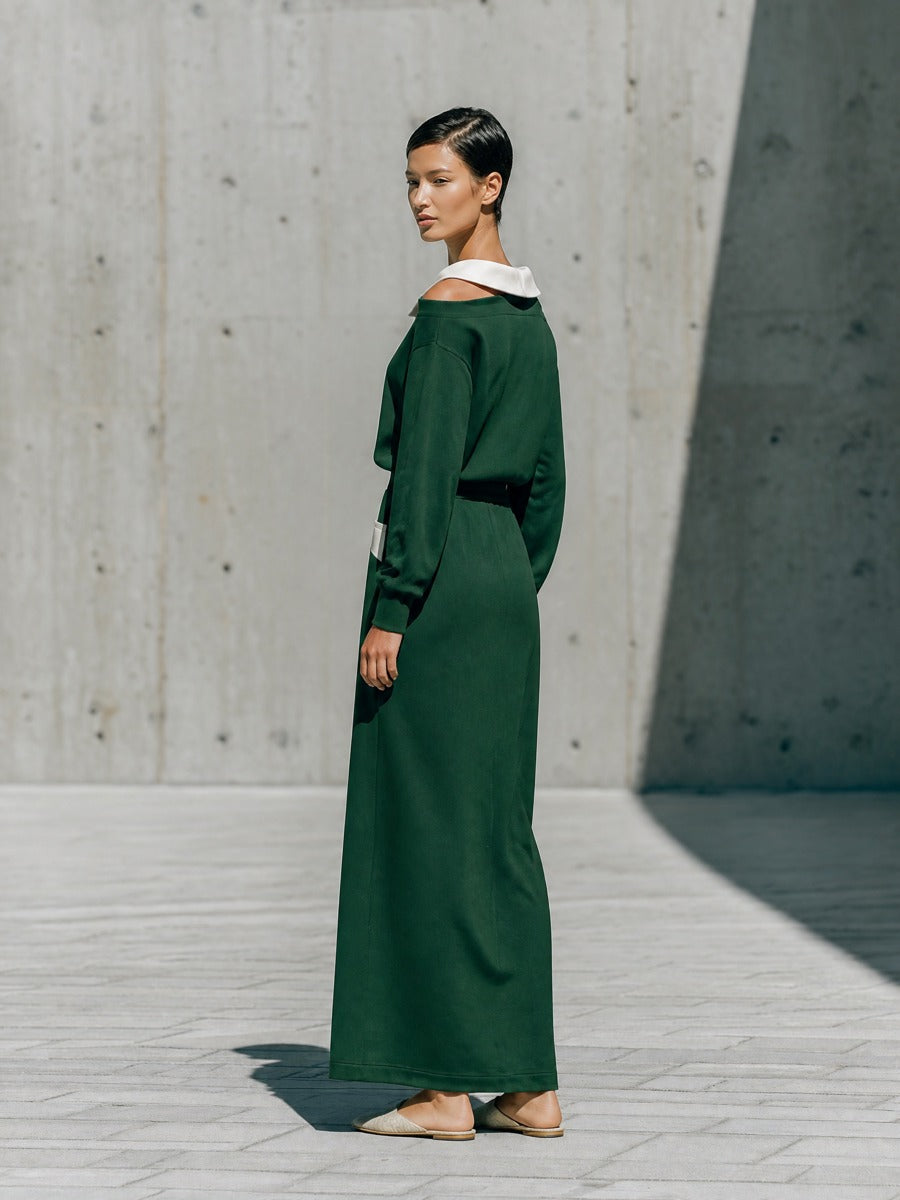 Women's Green Cold Shoulder Skirt Set – ModClo