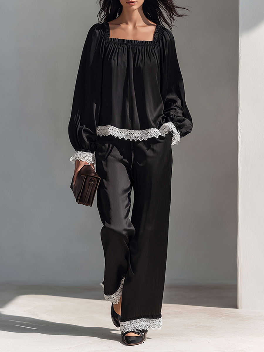Women's Lace Square Neck Set – ModClo